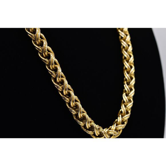 Givenchy Vintage Necklace HEAVY Wheat Chain Chunky Runway Signed AS IS  80s BinG - Picture 5 of 12